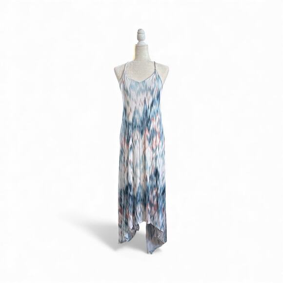 Cynthia Rowley Women’s Rayon Blue and White Watercolor Maci Dress Size Medium - Picture 2 of 7